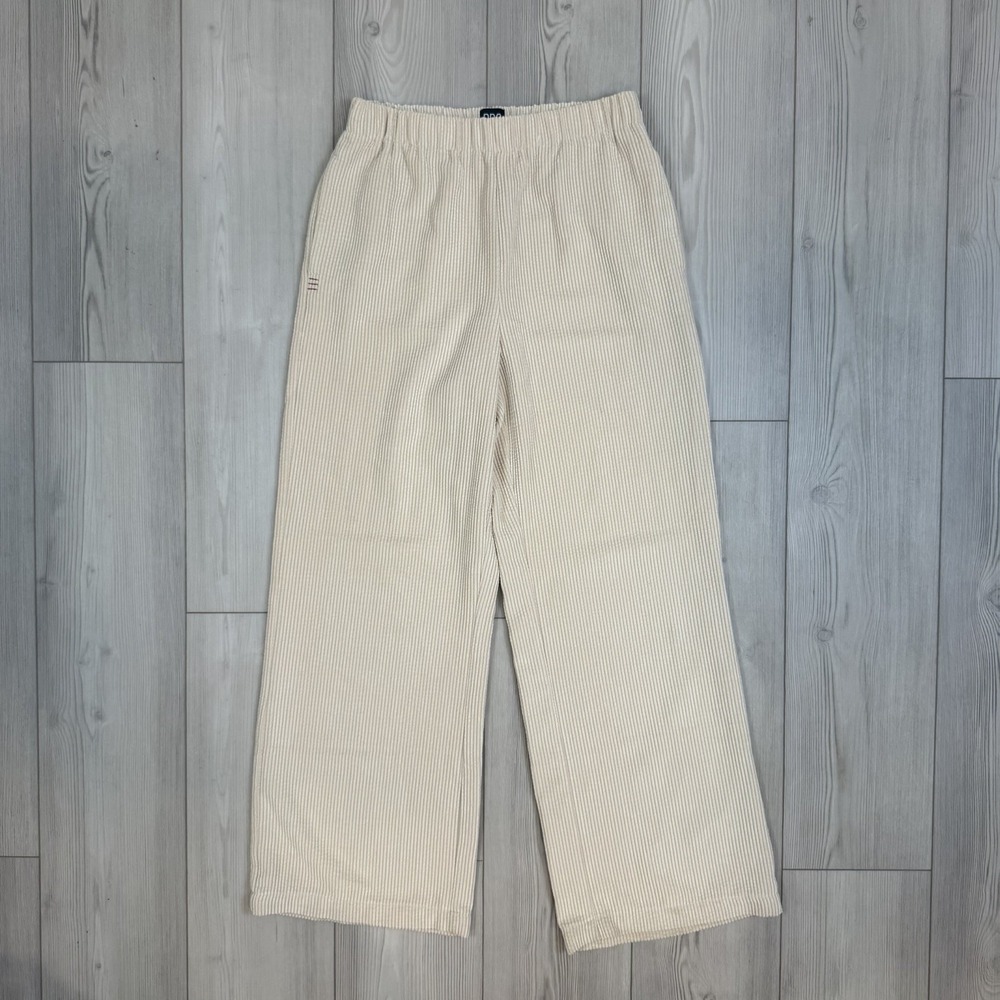 BDG Blaine Corduroy Puddle Wide Leg Trousers In Natural Beige Pull On Medium